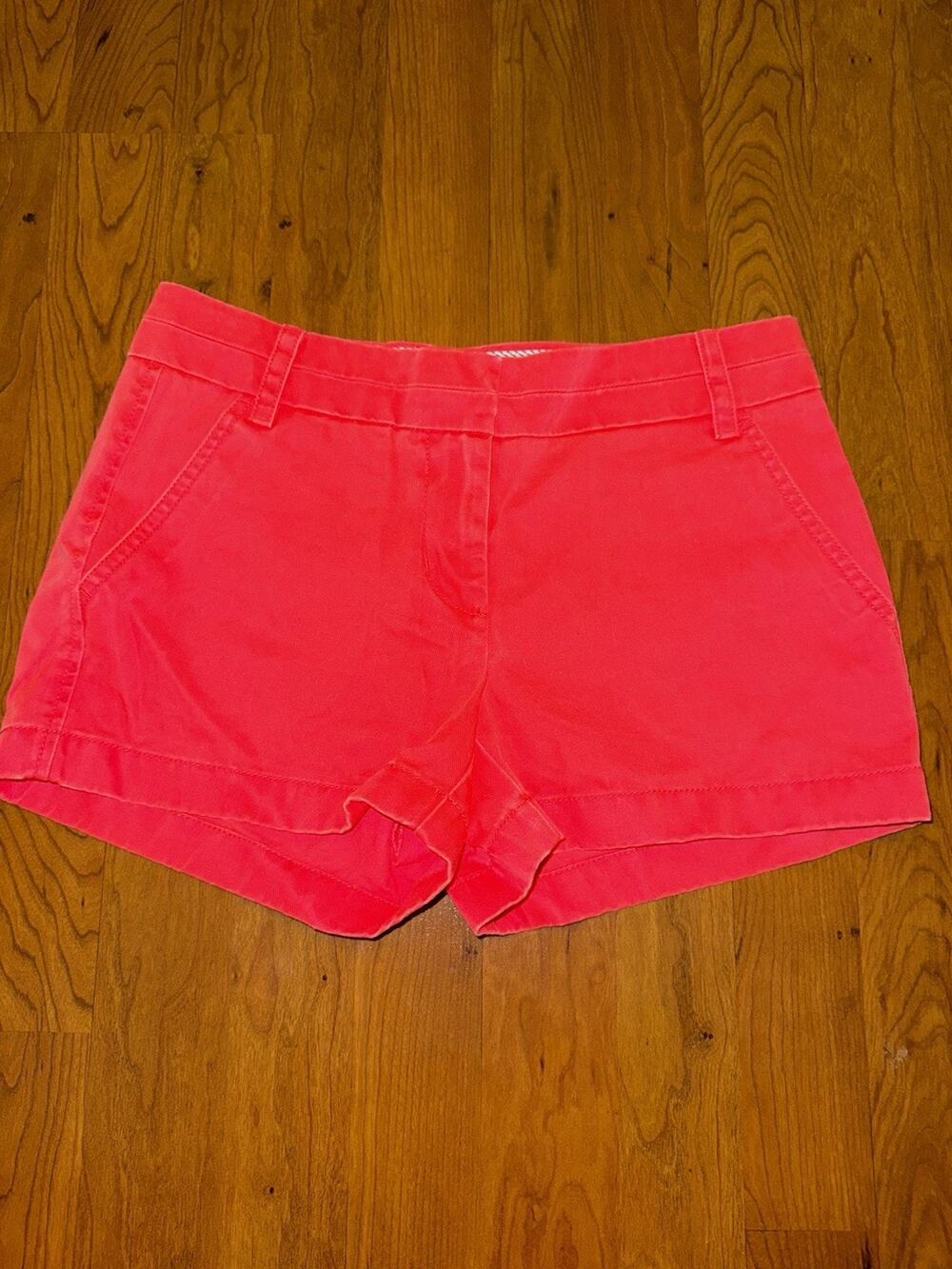 J.Crew Neon Orange Chino Shorts Preppy Classic Size 0
